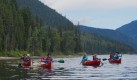 Paddling in to camp